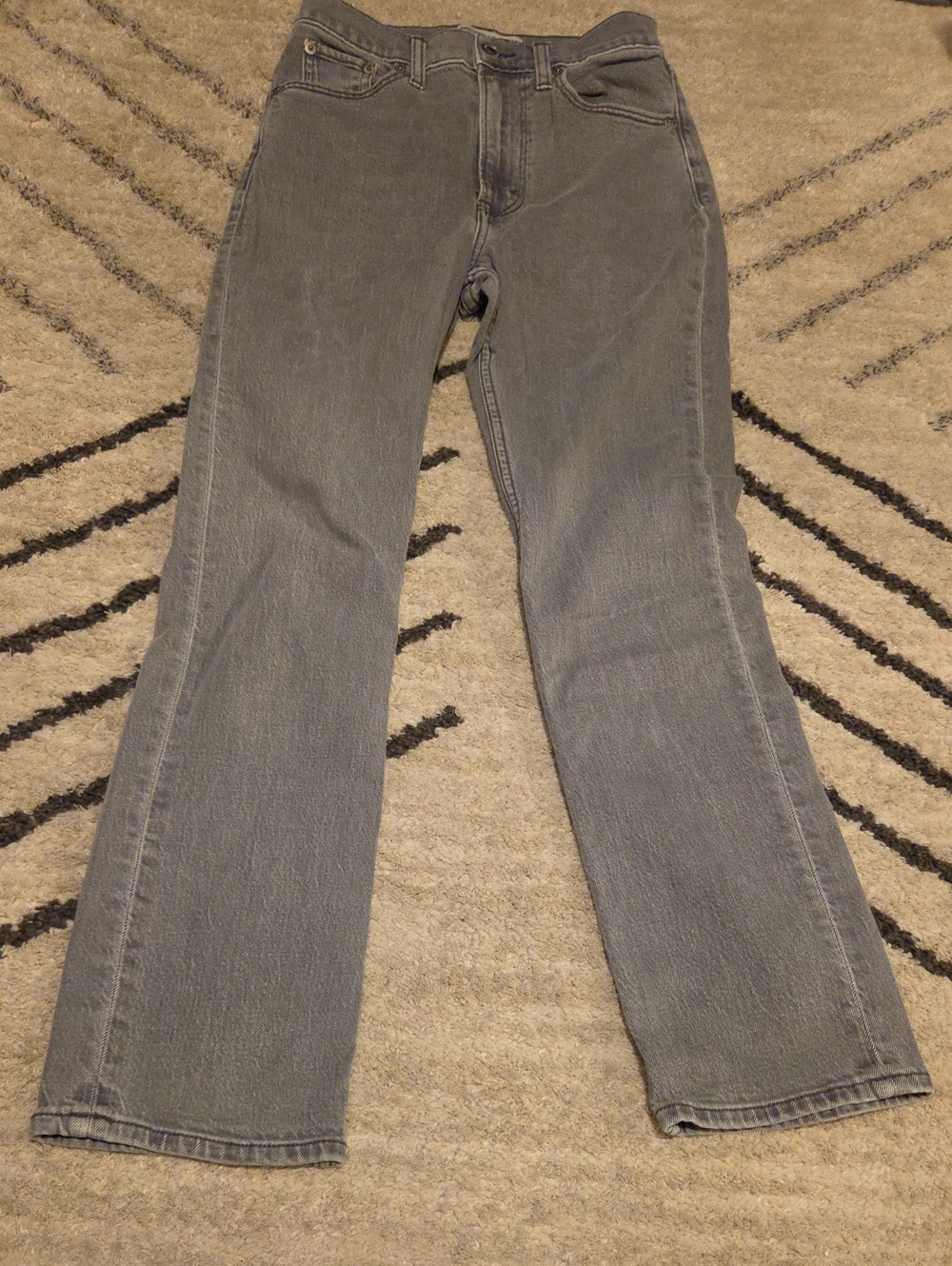 Abercrombie & Fitch Straight-Leg Jeans — Washed Gray